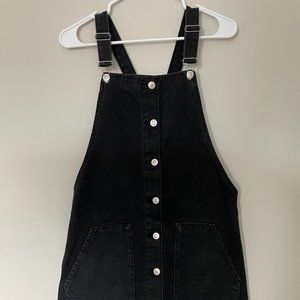 TopShop Moto Black Denim Overall Dress